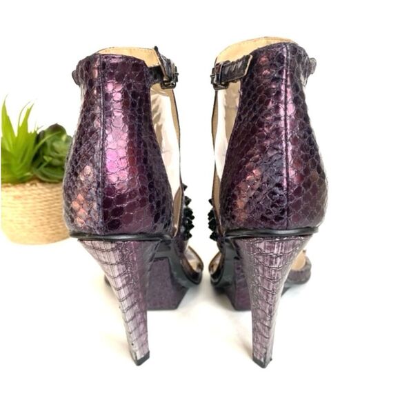Kenneth Cole Sweet Greet Studded Heels Plum 7.5 - Picture 10 of 14